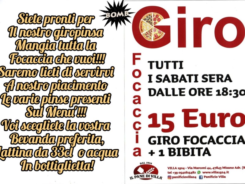 Giro Pinsa/Focaccia Villa 1924
