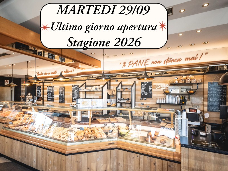 Martedi 29/09 Ultimo giorno apertura stagione 26